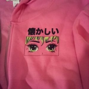 Matching pink hoodie with jogging pants